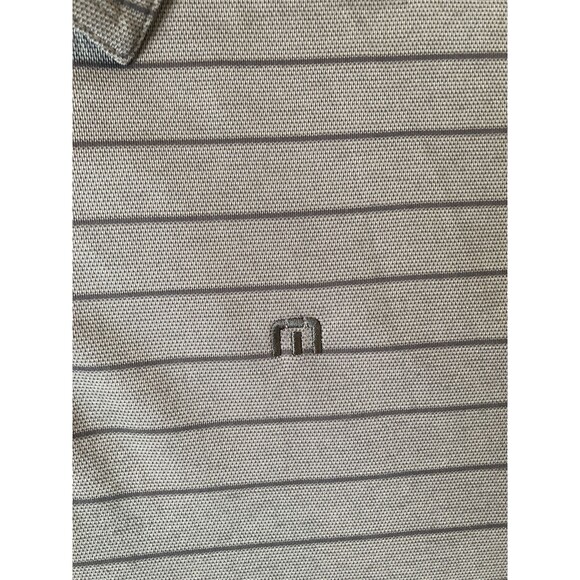 Travis Mathew Large Golf Polo Short Sleeve Pullover Gray Striped Lightweight - Picture 6 of 6